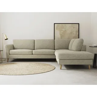 Home Affaire »MARSEILLE 278/202 cm, L-Form, Ottom. rechts/links, verschiedene Bezüge« Massivholzbeine Eiche, Landhausstil, Wellenunterfederung,