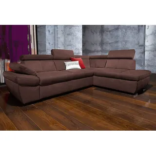 exxpo - sofa fashion »Salerno, Funktionssofa, hoher Sitzkomfort, Breite 268cm, L-Form« inkl. Kopf- und Armteilverstellung, wahlweise mit Bettfunktion,
