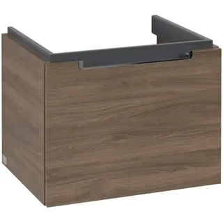 Villeroy & Boch Subway 2.0 Waschtischunterschrank, 1 Auszug, Waschbecken mittig, 537x420x423mm, A68610VH, Farbe: Arizona Oak, Griff chrom glänzend