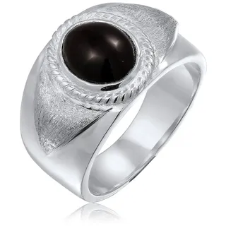 Siegelring KUZZOI "Ring Siegelring Oval Onyx Schwarz 925 Sterling Silber" Gr. 60, silber, Fingerringe, Herren, 60, ohne Stein, Silber 925 (Sterlingsilber), 12mm, Siegelring