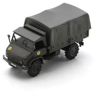 Schuco 1:87 BW MB Unimog S404 Olivgrün - Hochwertiges Diecast Modell im Maßstab 1:87, Modellauto, 1:87, Militär, Sammlermodell, Diorama