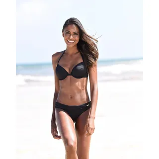 Bikini-Hose BENCH. "Perfect", Damen, Gr. 38, N-Gr, schwarz, Microfaser, Polyamid, unifarben, Badehosen Bikini-Hose, Mit breitem Umschlagbund, Topseller
