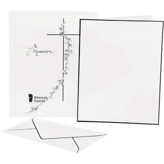 RÖSSLER Papier 22053701 - Briefpapiermappe Format18 Trauerpost weiß matt