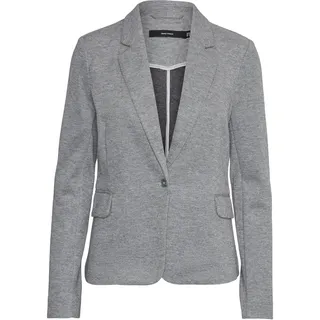 VERO MODA Damen Jersey Blazer Sakko Julia leichte Stoffjacke 10154123 Dark Grey Melange 42