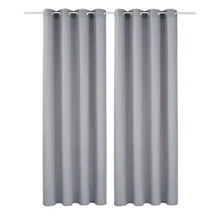 MY HOME Vorhang »Raja« Ösen 2 Stk. tlg. 2er-Set, Bestseller, einfarbig, modern, pflegeleichte Mikrofaser, grau
