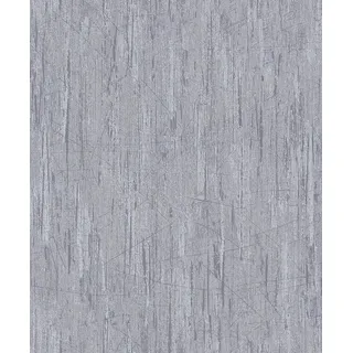 Rasch Tapete 480948 - Helle Vliestapete mit feiner Putz-Struktur und dünnen Linien in Silberblau - 10,05m x 0,53m (LxB)