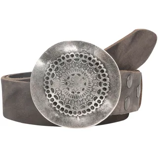 Rettungsring Gürtel Ledergürtel Echtleder, Leder »Soft Boom Navy«, grau