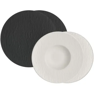 Villeroy & Boch Pastateller rund schwarz/weiß 2 cm