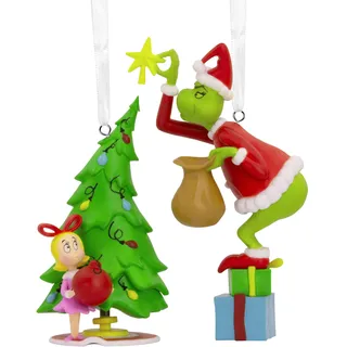 Hallmark Dr. Seuss's How The Grinch Stole Christmas! - 2er Set Weihnachtsornamente Grinch & Cindy-Lou Who - Kunststoff - Weihnachten