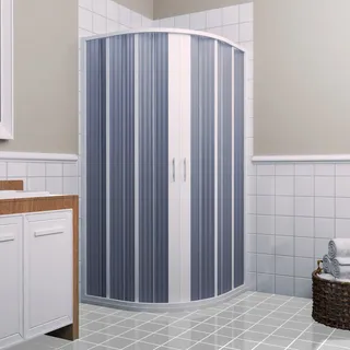 Forte DUSCHKABINE RUNDDUSCHKABINE ECKDUSCHE PVC 70x90 CM H185 ZENTRAL WEISS
