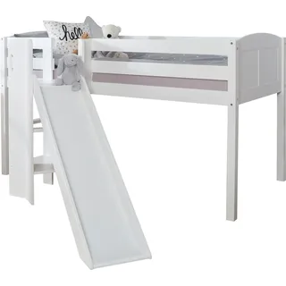 TICAA Hochbett Ekki 90 x 200 cm Kiefer massiv weiß