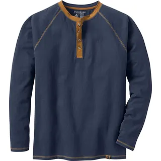 Legendary Whitetails Recluse Henley für Herren, Marineblau, Large Hoch