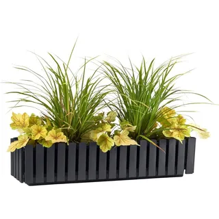 Blumenkasten Fency 75x18,5cm Anthrazit Bewässerungskasten Balkonkasten Drainage