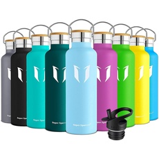 Super Sparrow Trinkflasche Edelstahl Wasserflasche - 750ml - Isolier Flasche mit Perfekte Thermosflasche für Das Laufen, Fitness, Yoga, Im Freien und Camping | Frei von BPA