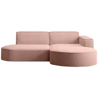 kaiser möbel Ecksofa Designer MODENA STUDIO stoff Dicker cord Poso Rosa Rechts