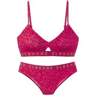 ELBSAND Bustier-Bikini mit Markenschriftzug, rot