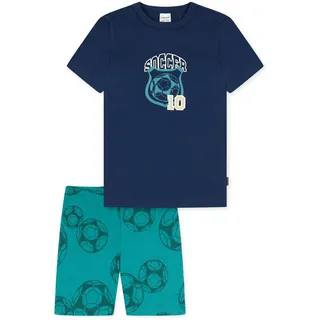 Schlafanzug SCHIESSER "Pyjama", Herren, Gr. 104, blau, Obermaterial: 100% Baumwolle CO., Homewear-Sets Schlafanzug