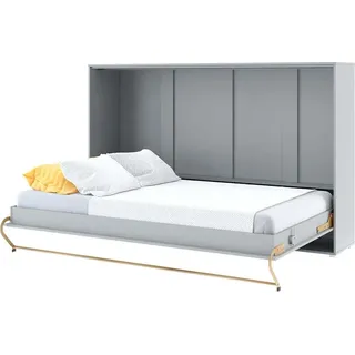Furniture24 Schrankbett Concept PRO Horizontal, Wandklappbett, Bettschrank, Wandbett, Schrank mit integriertem Klappbett, Funktionsbett 120 x 200 cm, Grau, Horizontal - Grau