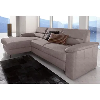 sit&more Ecksofa »Ascara L-Form« inklusive Boxspring/Federkern-Polsterung, wahlweise mit Bettfunktion, grau,