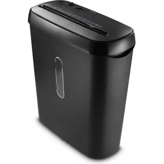 Hama Classic S61 Aktenvernichter P2 T2 E2 (Papierschredder mit Sicherheitsstufe, mit Einzug, auch für Plastikkarten, Streifenschnitt, inkl. 8l Papierkorb mit Sichtfenster) schwarz