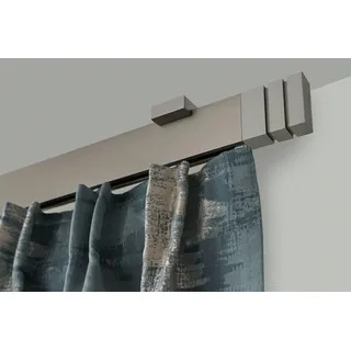 GARESA Gardinenstange »FLAT«, 1 läufig-läufig, Wunschmaßlänge, Rechteckprofil, Deckenmontage, perfekter Lauf, modern, verlängerbar GARESA vernickelt L: 110 cm