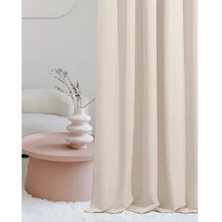 ROOM99 Vorhang mit Kräuselband Laurel 140 x 250 cm Breite x Höhe Schiebegardinen Curtain Wohnzimmer Schlafzimmer für Schinensystem Creme, 1 Stück