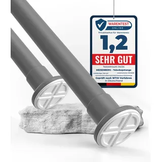 MEISENBERG Teleskopstange zum Klemmen - Grau, Ø 25 mm - Vorhangstange ohne Bohren - Klemmstange für Gardinen, Dusche und Trennwand (50-72cm)