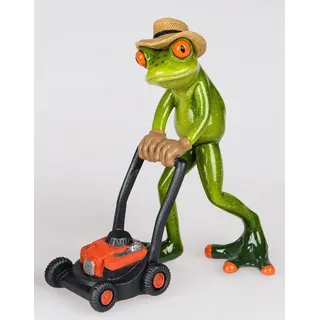 formano lustige Frösche Figur Frosch mit Rasenmäher Poly 16 cm