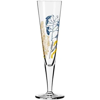 Ritzenhoff Champagnerglas , Blau, Goldfarben , Glas , 205 ml , 7.2x24.0x7.2 cm , Fsc, Made in Germany , Gläser, Champagnergläser & Sektgläser