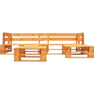 vidaXL 4-tlg. Garten-Paletten-Sofagarnitur Holz Honigbraun - Braun