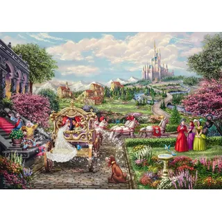 Schmidt Spiele 58038 Thoams Kinkade, Disney, Cinderella Happily Ever After, 1000 Teile Puzzle
