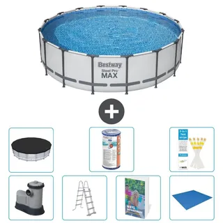 Bestway Steel Pro MAX Rund - 488x122 cm - 6-teilig S594 - Grau