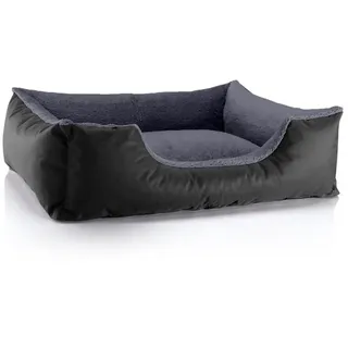 BedDog Hundekissen Teddy L 80 x 65 cm schwarz-grau