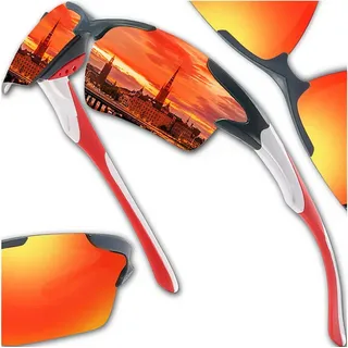 J&W Sport-Sonnenbrille für Herren Shparta orange gläser One size - Orange