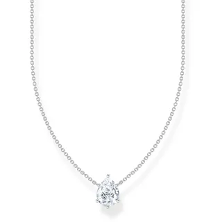 Thomas Sabo Kette mit Anhänger »großer Zirkoniatropfen« mit Zirkonia (synth.), 16270432-45 silberfarben-weiß
