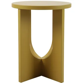 [en.casa] Beistelltisch Kysdajore , Gelb , Holzwerkstoff , Rund , 40x50x40 cm , Wohnzimmer, Wohnzimmertische, Beistelltische