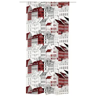 Vallila Kobenhavn Classic, Stadt, Szene Muster, Vorhang 140x250cm, Rot, 61% Polyester, 39% Baumwolle, 250 x 140 cm