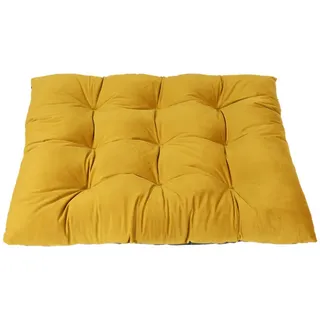 Samt-Kissenbett (100 x 70 cm) – Senfgelb - Gelb