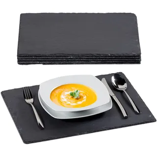 Relaxdays Schieferplatte 30x40 cm 6er Set,