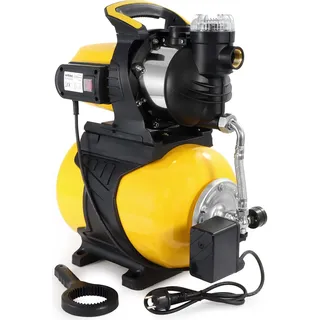 Wiltec Hauswasserwerk mit 24-L-Membrankessel, 5000 l/h Hauswasserautomat mit Druckschalter und Vorfilter, Gartenpumpe mit 50 m Förderhöhe, Wasserpumpe mit 8 m Ansaugtiefe
