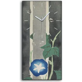 Dekor Leinwand Uhr Wandbilder 30x60 Malerei Abstrakte Kunst Bambus Blumen - weiße Hände - Weiß