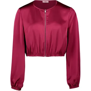 Jackenblazer VERA MONT "Blouson mit Reißverschluss", Damen, Gr. 34, pink (schwarz fuchsia), Obermaterial: 100% Polyester PES., Blazer Jackenblazer