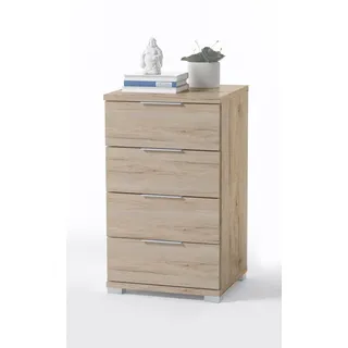 Pol Power Beimöbel Nachtkommode 4 Schubkästen Holzwerkstoff Dekorfolie 46x79x42 cm