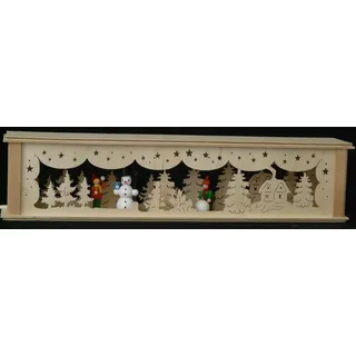 Schwibbogenerhöhungen beleuchtet mit spielenden Kindern (farbig) b x h= 52x10cm