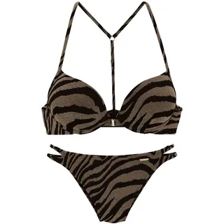 Bruno Banani Push-Up-Bikini Damen schwarz-gold Gr.38 Cup A