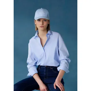 Hemdbluse LASCANA, Damen, Gr. 36, blau (hellblau), Web, Obermaterial: 100% Baumwolle, unifarben, figurumspielend hüftbedeckend, 2-Knopf-Manschette mit Knöpfen, Blusen Hemdbluse, hinten länger geschnitten, Damenbluse aus Baumwolle, klassisch-elegant, Topseller