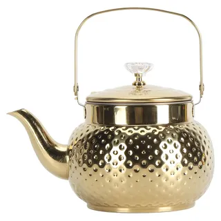 Herd-Teekessel, Edelstahl-Herd-Teekanne mit Teesieb für Zuhause, Restaurant, Hotel, goldenes 1,5 l-Diamantmuster