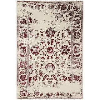 benuta Vintage-Teppich Suki 80/150 cm , Creme, Rot , Kunststoff , Vintage , Rechteckig , 80x150 cm , Oeko-Tex® Standard 100 , für Fußbodenheizung geeignet, in verschiedenen Größen erhältlich, pflegeleicht , Teppiche und Böden, Teppiche, Vintageteppiche