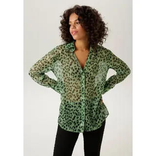 Aniston CASUAL Aniston CASUAL, Hemdbluse mit trendfarbenem animal-print, grün