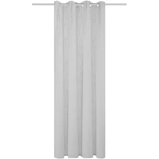 HOMEbasics Ösenvorhang , Grau , Textil , Uni , 140x245 cm , Heimtextilien, Vorhänge, Fertigvorhänge, Ösenvorhänge